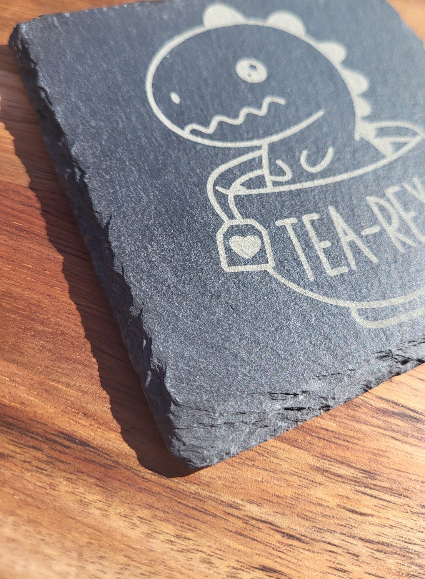 Slate Coaster - Tea Rex
