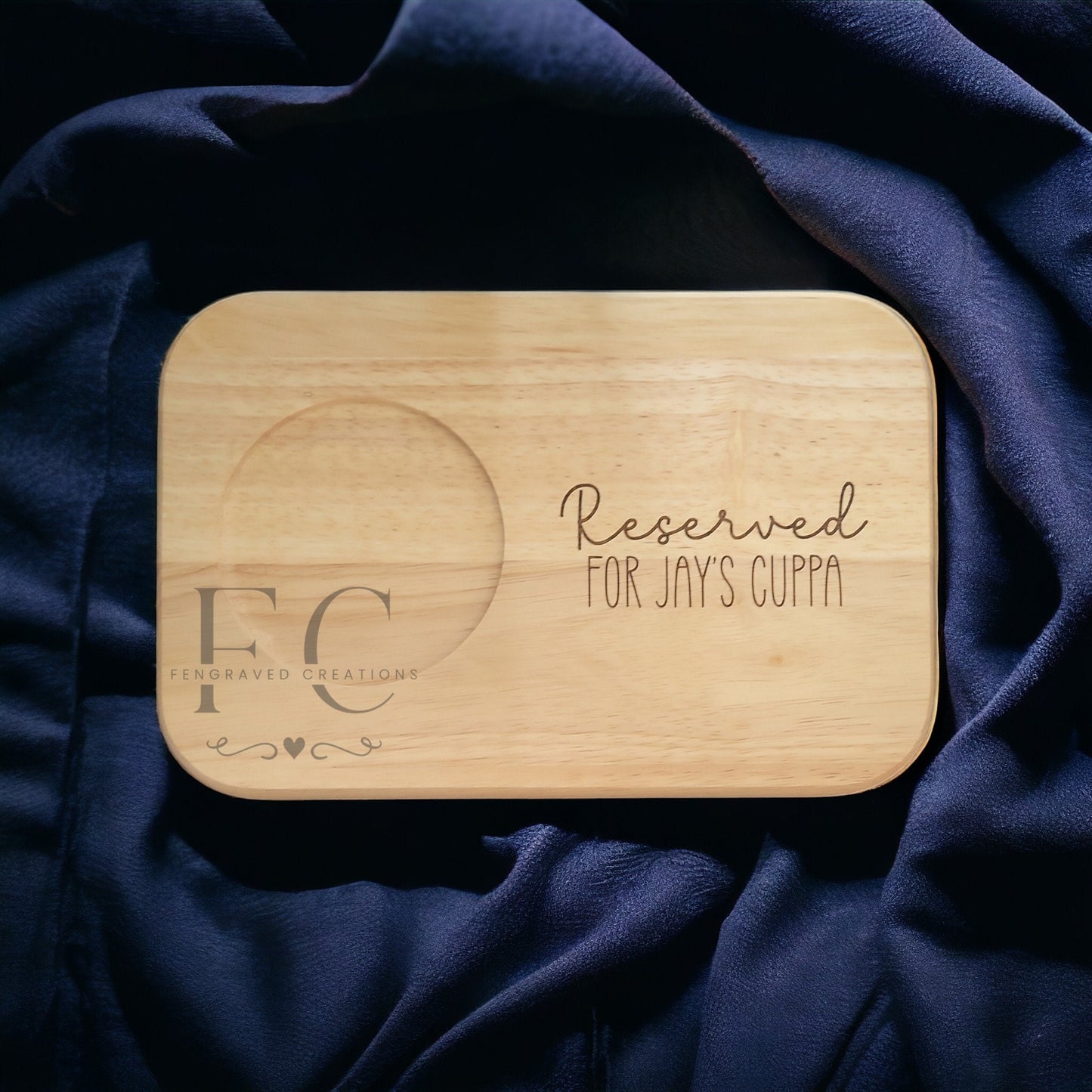 Personalised 'Reserved For' Drink And Biscuit Board