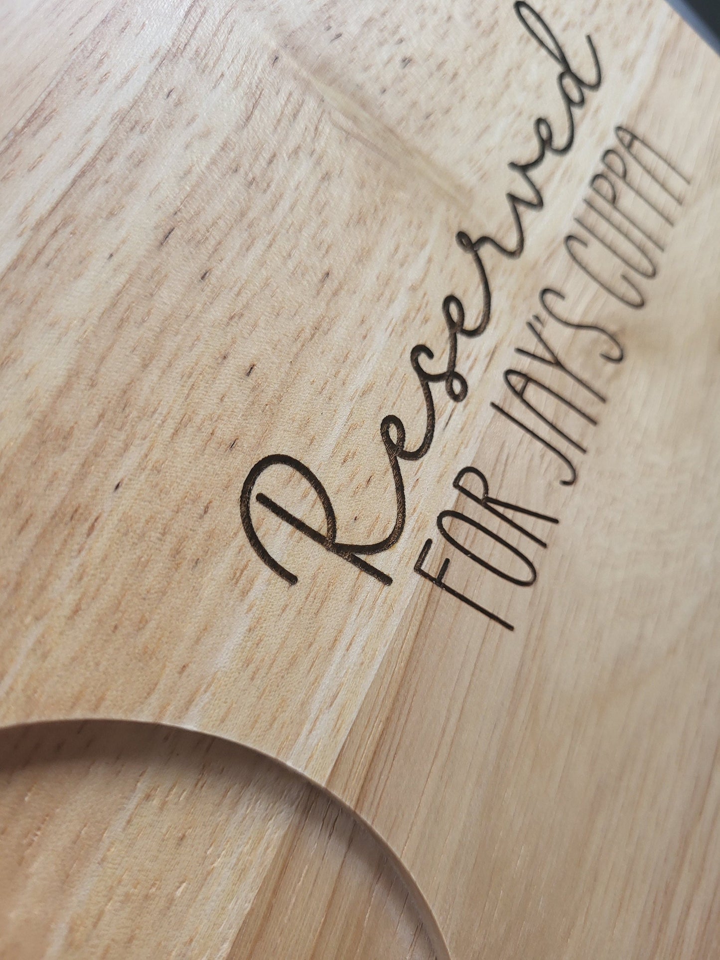 Personalised 'Reserved For' Drink And Biscuit Board