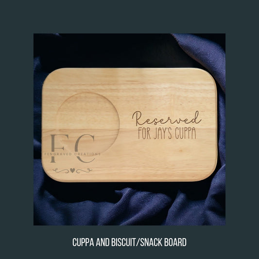 Personalised 'Reserved For' Drink And Biscuit Board