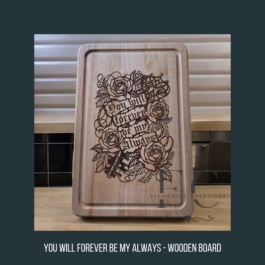 Decorative Engraved Cutting Board - Love Theme