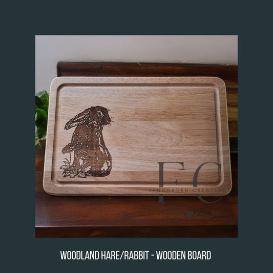 Decorative Engraved Cutting Board - Woodland Hare/Rabbit