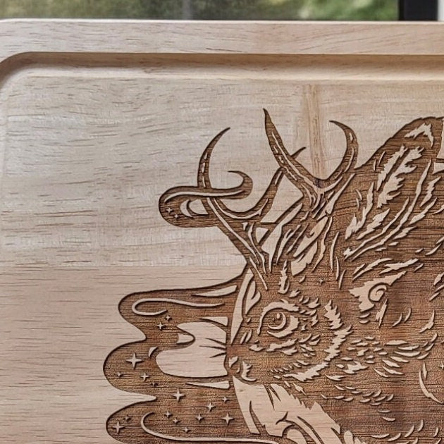Decorative Engraved Cutting Board - Mystical Jackalope