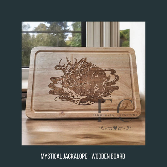 Decorative Engraved Cutting Board - Mystical Jackalope